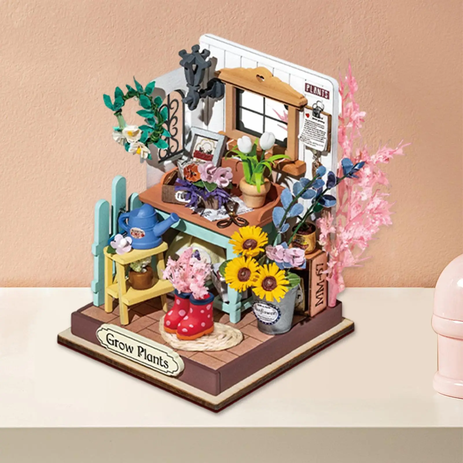 

Набор садовых кукольных домиков, миниатюрные деревянные украшения, модель «сделай сам» с мебелью для комнаты, дня рождения, для взрослых и д...