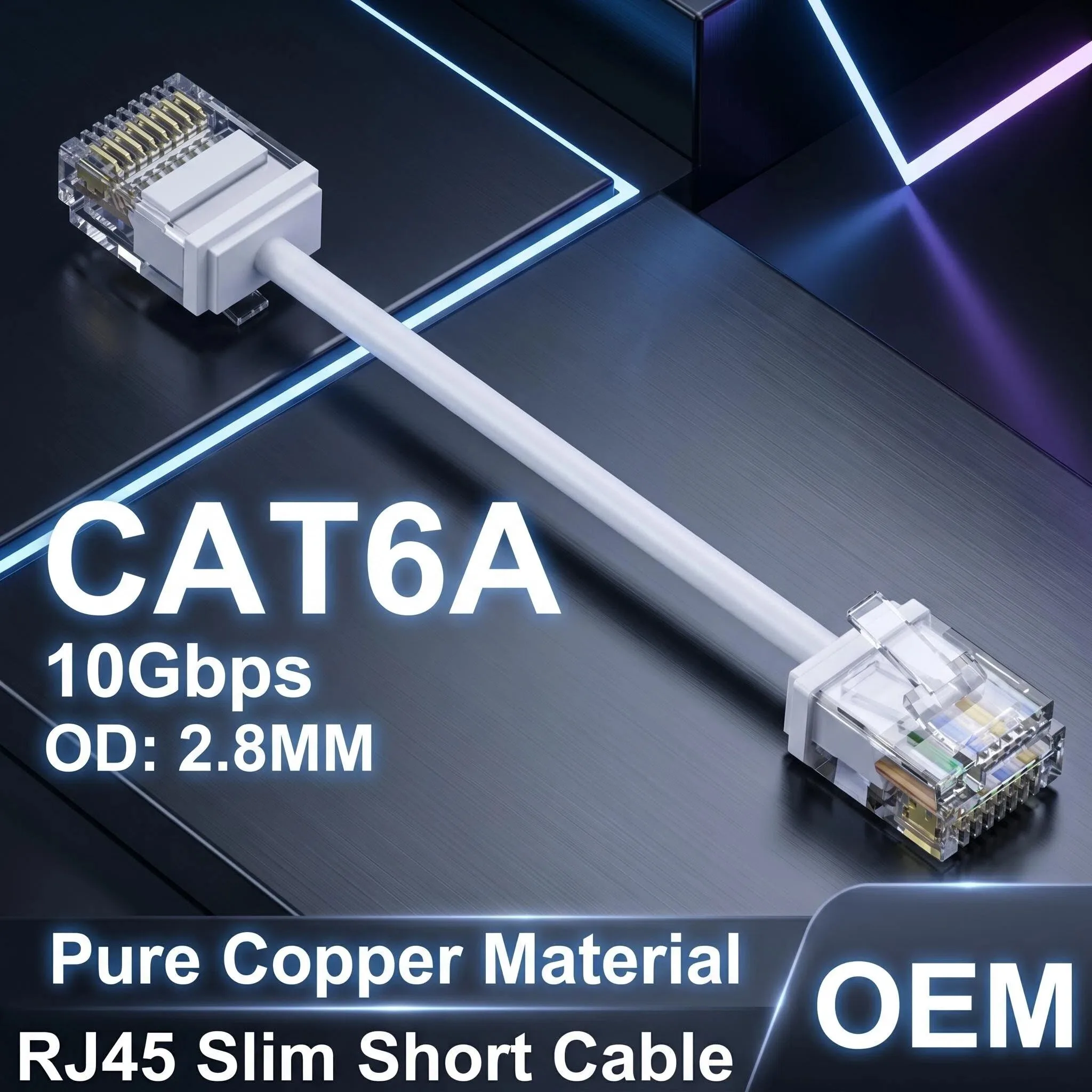 Фото Кабель Cat6a Slim Patch 10 Гбит/с UTP RJ45 Ethernet для PS5, патч-панели и коммутатора (0.1-0.5 м), 1 шт. №1
