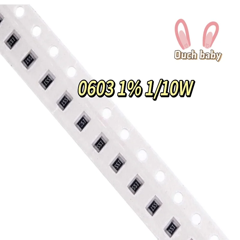 

100pcs 0603 1/10W 1% SMD Resistor 0R-10M 1R 10R 100R 150R 220R 330R 470R 1K 2.2K 4.7K 10K 47K 100K 1M 1 10 100 150 220 330-ohm