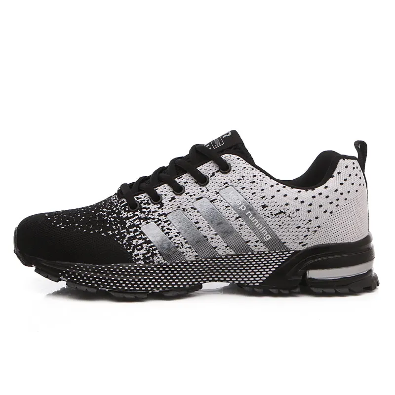 2022 Men Sport Shoes Big Size Green Breathable Cheap Running Shoes Men Weaving Red Outdoor Marathon Sneakers Lightweight