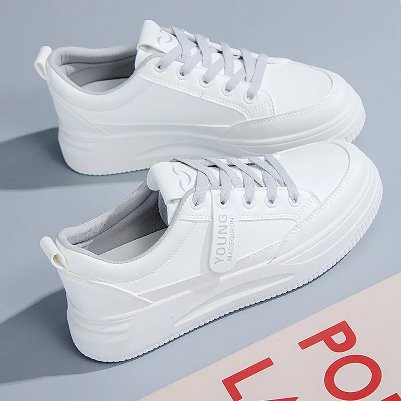 White Shoes Women's 2022 Summer New Ins Korean Version of Students Flat Casual White Shoes Low-top Thick Bottom Shoes Women