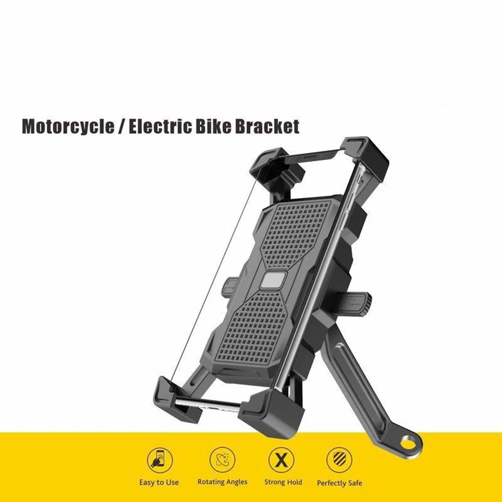 Motorcycle Bicycle Phone Holder for Universal Cell Phone Bike Motor Phone Bracket 360° Rotation Holder for iPhone Andriod Phone