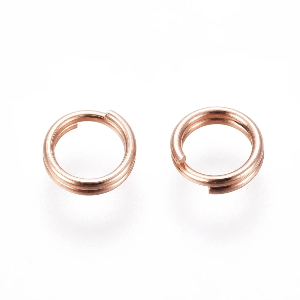 

20pc 304 Stainless Steel Split Rings Double Loops Jump Rings Rose Gold 5x1mm Inner Diameter: 3.5mm Single Wire: 0.5mm