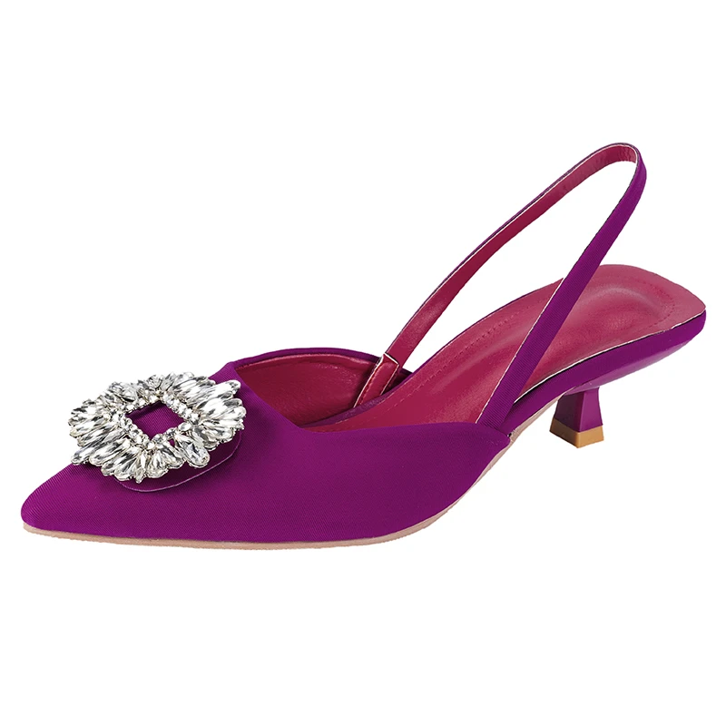 Женские свадебные туфли с блестками и острым носком