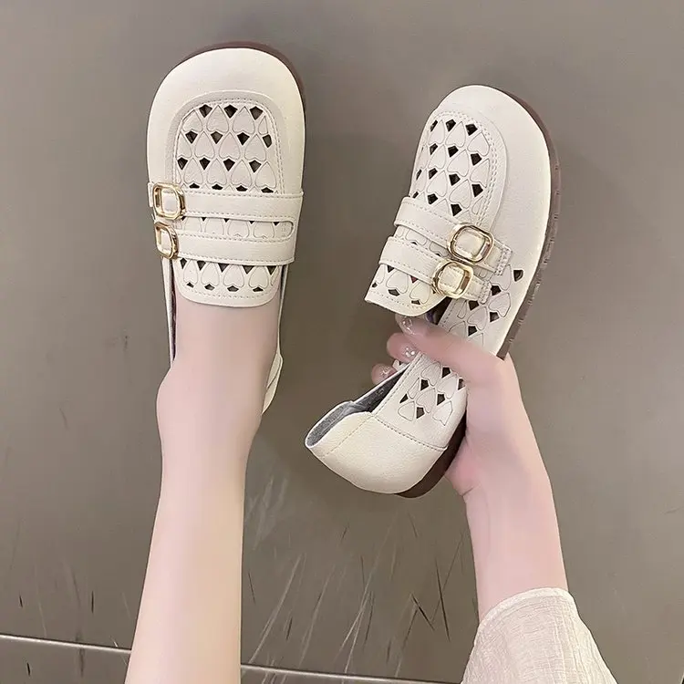 

Moccasin Shoes Casual Female Sneakers All-Match Round Toe Soft Dress Flats Women Shallow Mouth Modis Moccasins Comfortable New 2