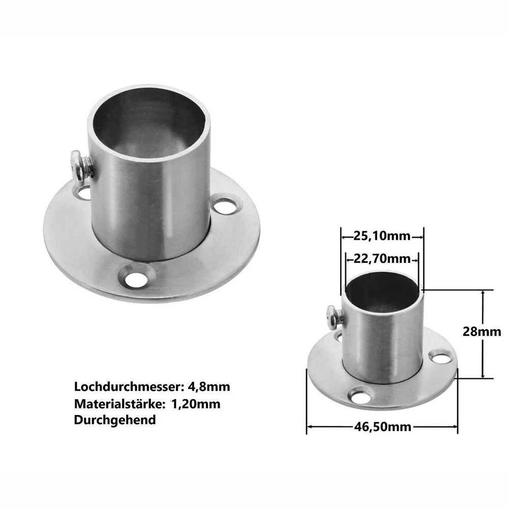 

Polished Thicken Stainless Steel Flange Connection Wall Anchor Wall Flange For Wardrobe Hanging Rail Rod Pole Socket End Holder