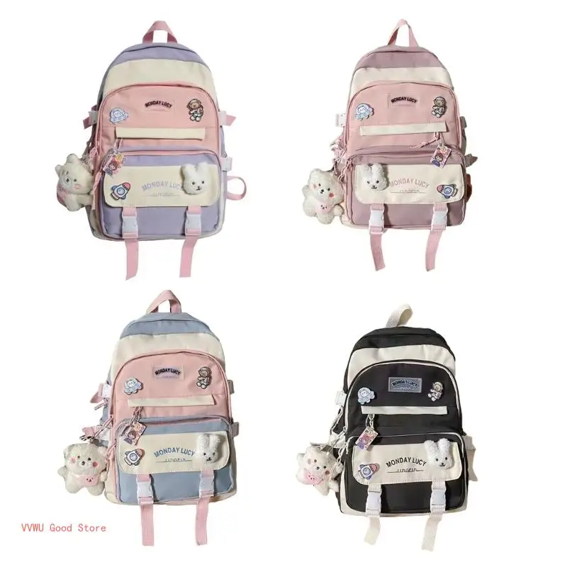 

Trendy School Bag for Junior High and Primary School Girls Nylon Backpack Rucksack Laptop Backpacks Travel Book Bags