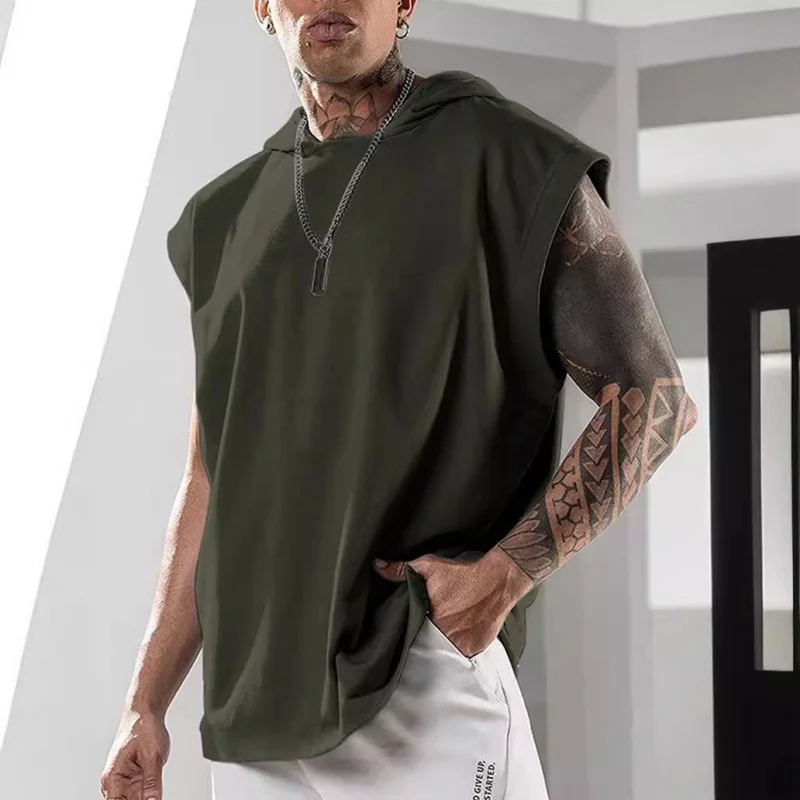 Мужской спортивный пуловер для фитнеса Повседневная футболка свободного покроя