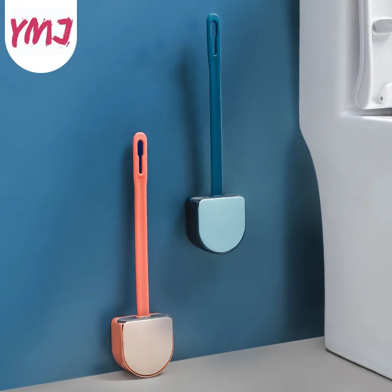 

ТПР щетка для унитаза с плоской головкой и быстросохнущим держателем, силиконовая щетка для очистки унитаза, настенные аксессуары для туалета, ванной комнаты