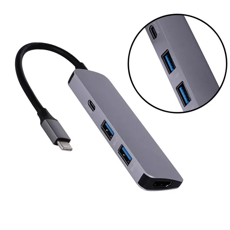 

New 4 in 1 USB Type C HUB USB C to HDMI-compatible SD Reader PD 100W Charger USB 3.0 HUB for Keyboard for Laptop Macbook otg hdm