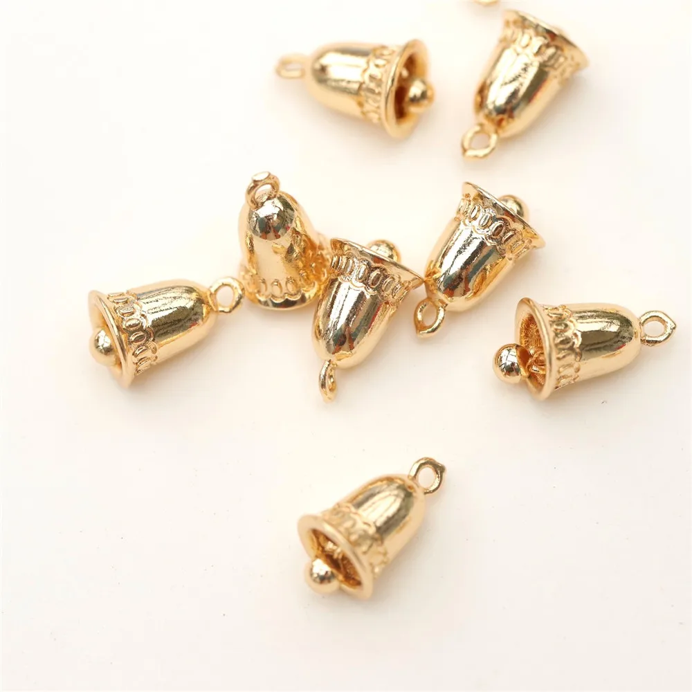 Медное покрытие из настоящего золота с гладким узором колокольчик слегка звон