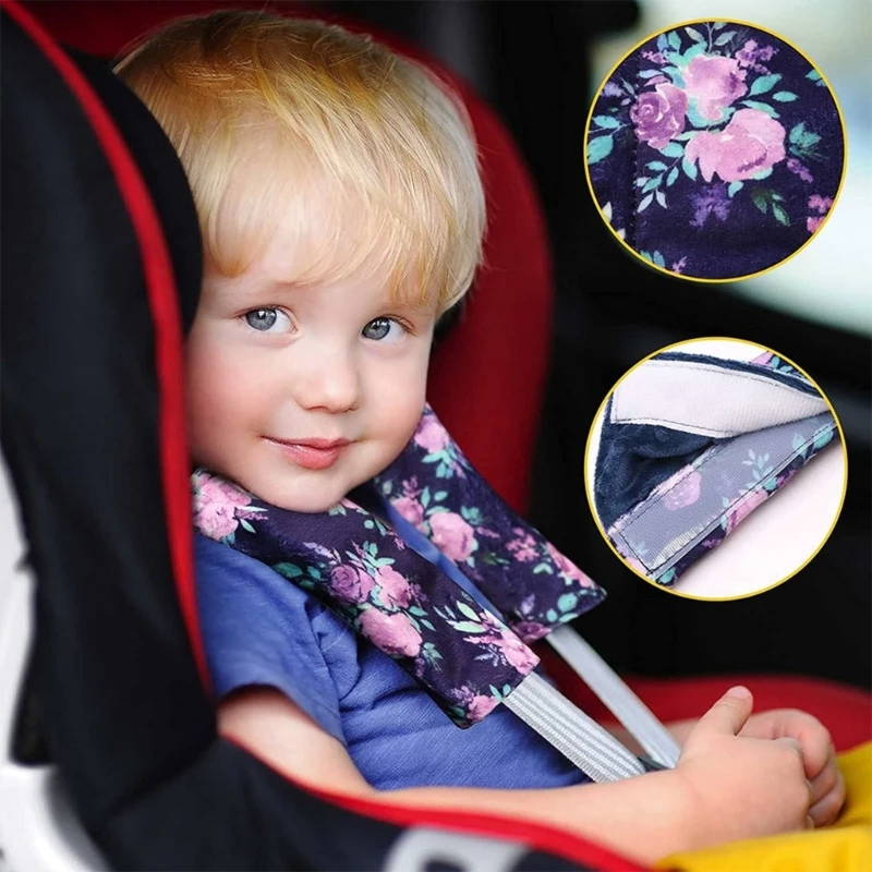 

2Pcs Safety Shoulder Pads Carseat Belt Cushion Universal Soft Strap Neck Protect Pads for Baby Pram Stroller Accs