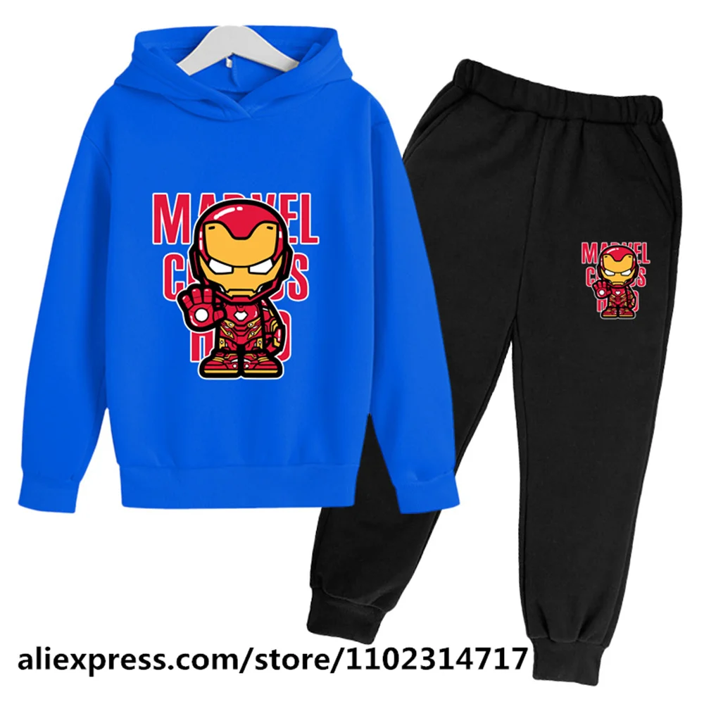 

Avengers Marvel- IronMan Hoodie Set Kids Autumn Sweatshirt Boys Clothes Girls Clothing Autumn Tops Suit Disney Tracksuits