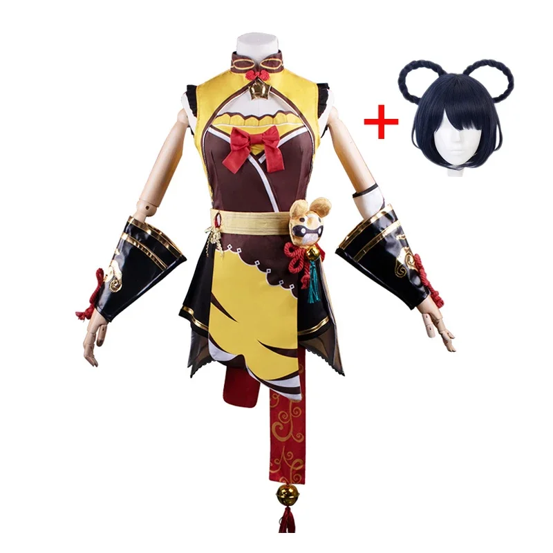 Genshin Impact Хэллоуин женский костюм Liyue Xiang Ling полный косплей для комиксов включая
