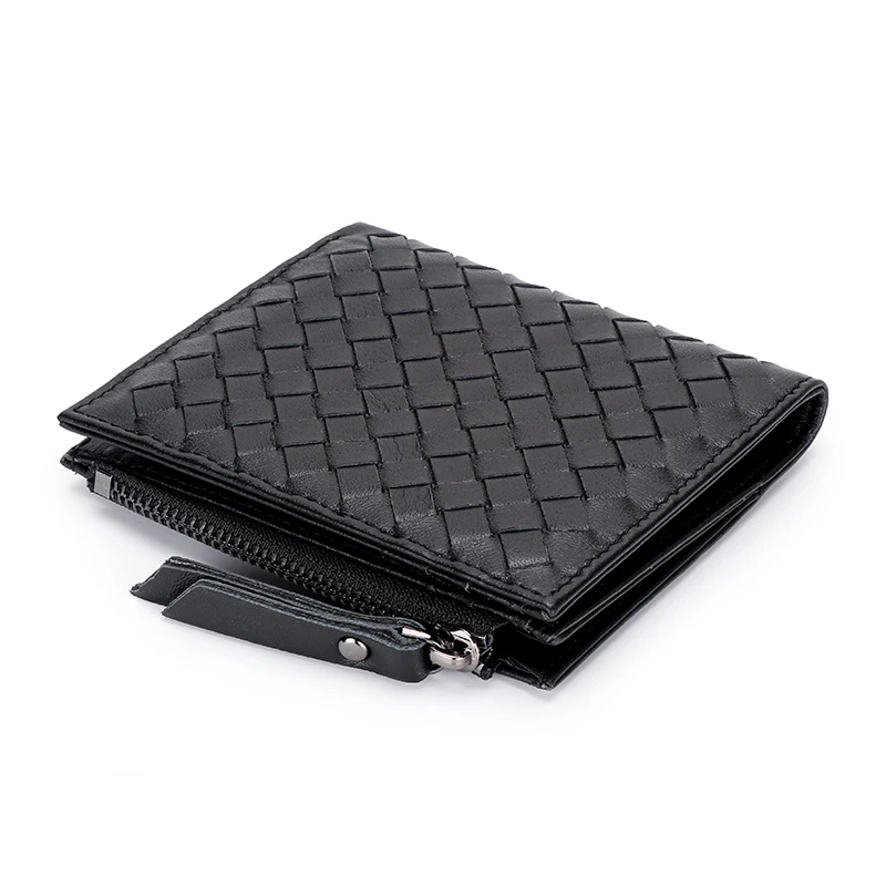 Luxury 100% Sheepskin Women's Short Wallet Leather Vertical Half Fold Wallet Multi Card Zipper Coin Purse Card Holder Purses