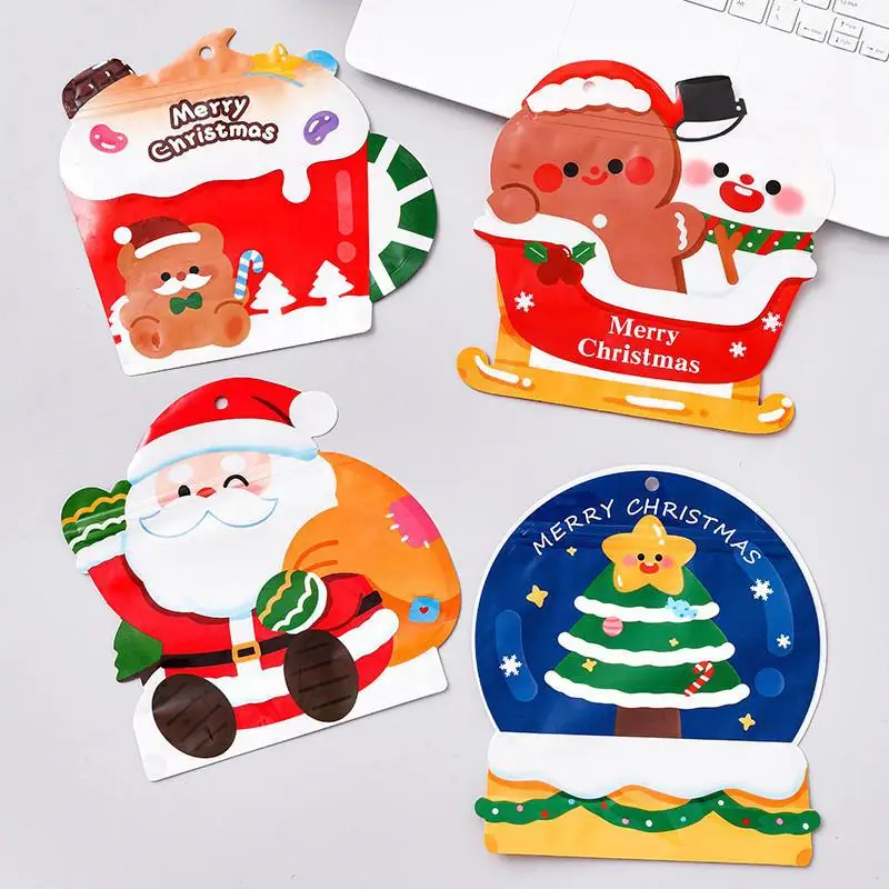 10 штук 2025 Санта - Клаус Снеговик печать печенье закуски кондитерские пакеты