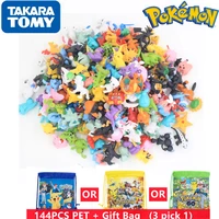 144 pcs of pokemon figure models bulk buy different styles of kawaii pikachu anime figure dolls toys kids birthday gifts bags