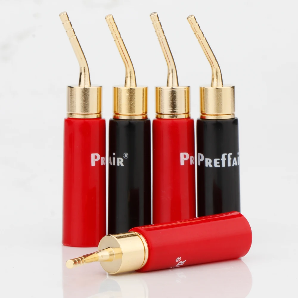 

8Pcs Preffair Copper Gold-Plated 2mm Pin Banana Plug Adapter Straight Pin Banana Terminals Speaker Plugs Wiring Connector