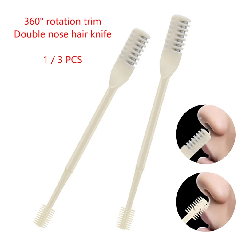 

1/3Pcs Portable Nose Hair Trimmer 360 Degree Rotating Double Head Nose Hair Trimmer Washable