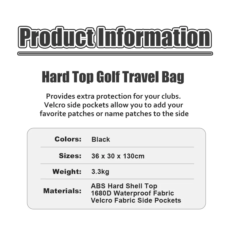 Playeagle  2022 Men and Women New Hard Top Golf Travel Cover  With Wheels and Hardcase Protable Folding  Aviation Bag
