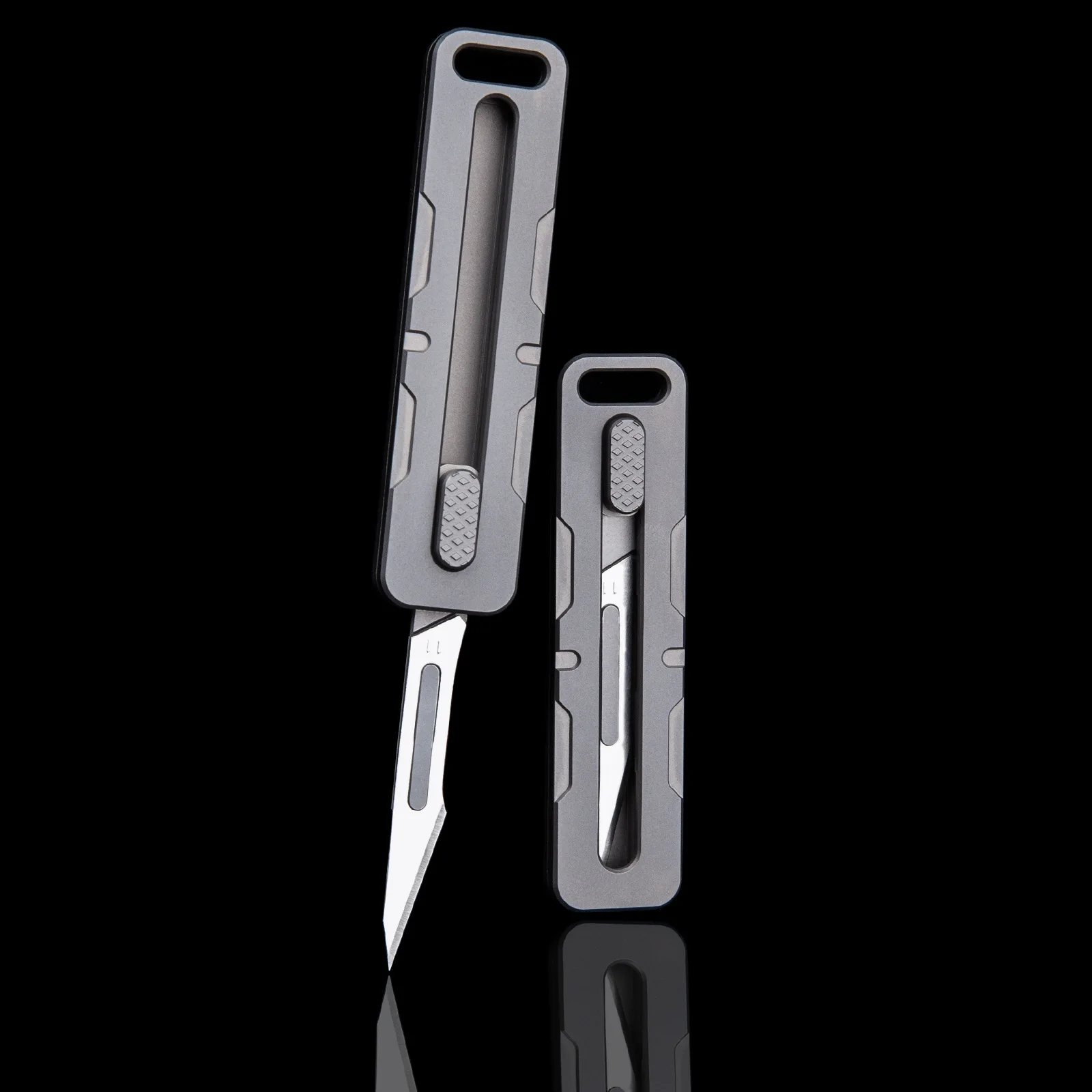 

1 шт. титановый Выдвижной Карманный нож для фруктов нож для резьбы портативный Съемный нож Инструменты для повседневного использования съемное лезвие без лезвия