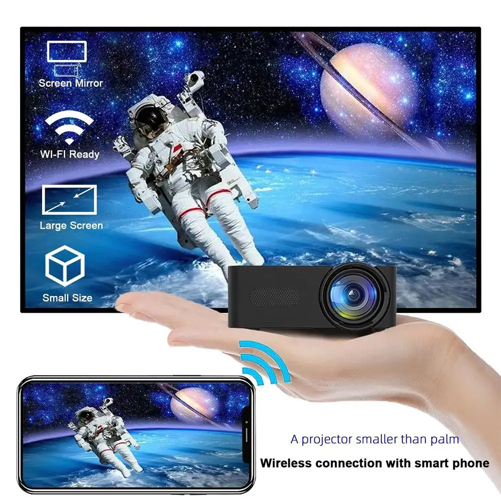 

Salange YT100 Mini Projector Mobile Video Wifi Smart Portable Home Theater Wireless Multiscreen iPhone Android Cinema Kids Gift