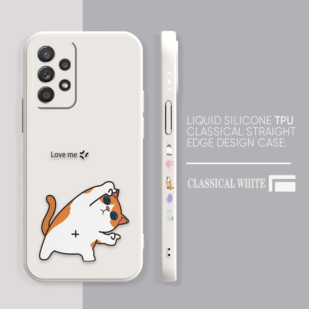 Case For Samsung Galaxy A91 A14 A73 A72 A71 A53 A52 A51 A42 A33 A32 A22 A21S A13 A715F A52S A22S 4G 5G Case Funny Couple Cats