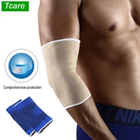 tcare new sports elbow guard brace support sleeves non slip elastic knitted cover breathable outdoor arm protector for fitness