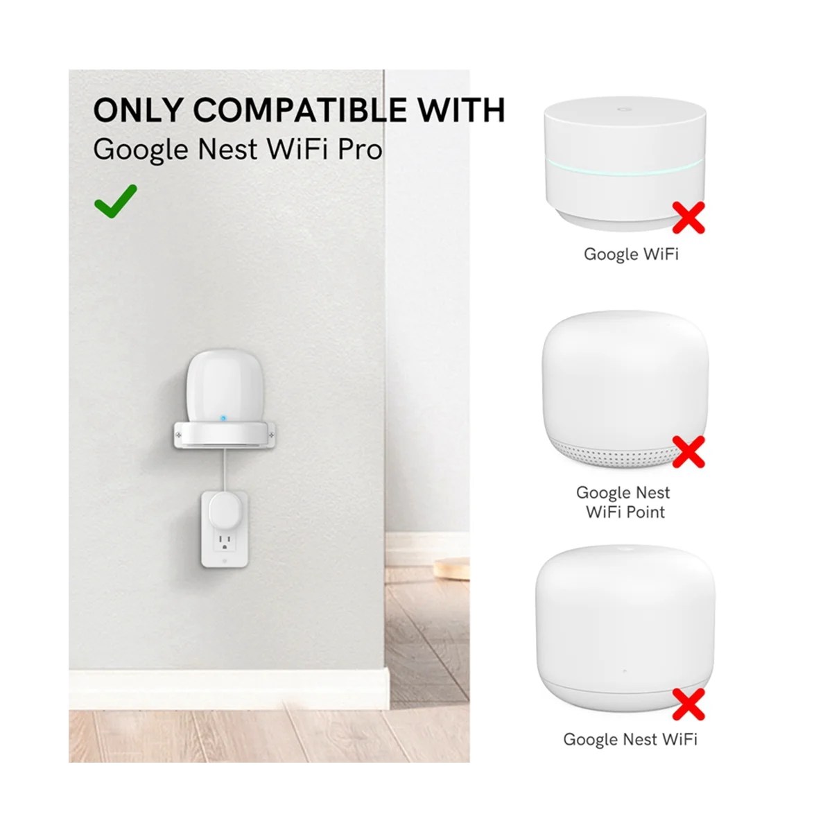 

For Google Nest WiFi Pro Wall Mounting Bracket Intelligent Speaker Wall Storage Bracket Base, 1 PCS