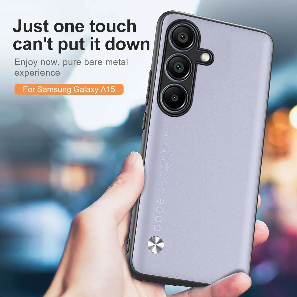 Кожаный чехол для телефона с простым кожей Samsung Galaxy M35 5G мягкая рамка из ТПУ