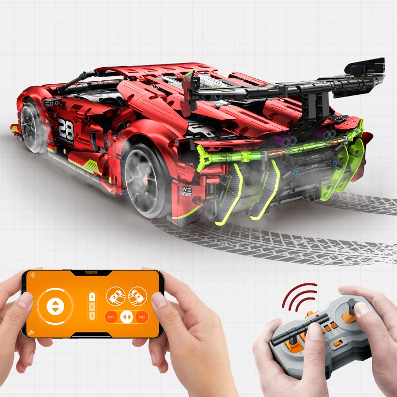 Новинка 2202 шт. MOC технический RC Дрифт спортивный автомобиль строительные блоки