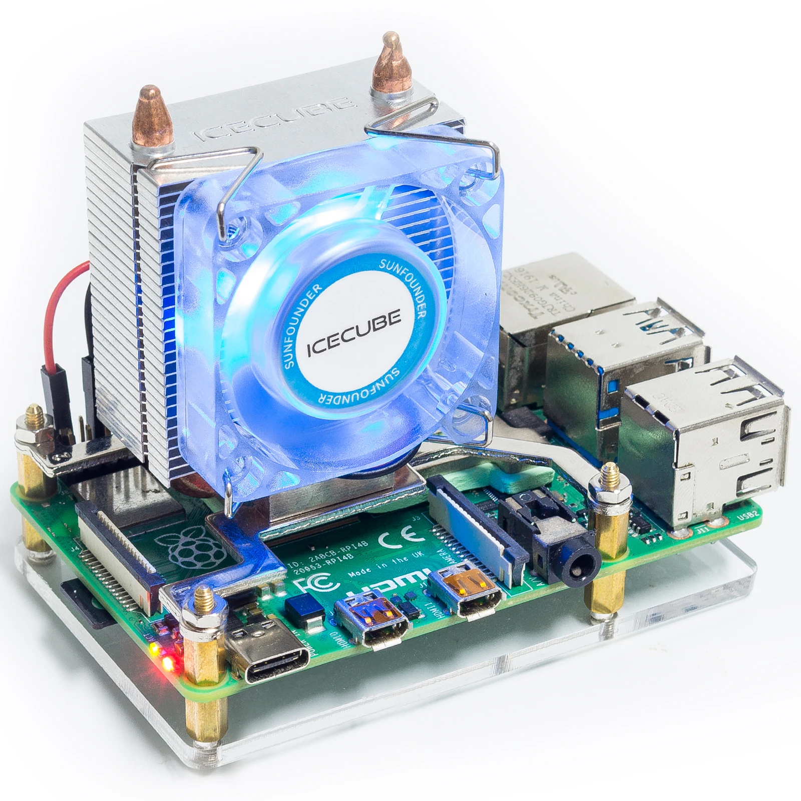 

SunFounder Raspberry Pi Cooling Fan, Raspberry Pi Ice Tower Cooler, with RGB LED, Heatsink, Quiet for Raspberry Pi 4 Model B 3B+