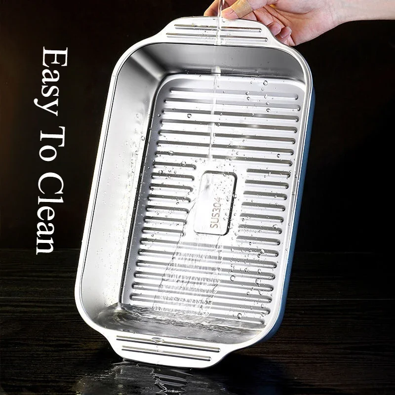 Большая емкость из нержавеющей стали Глубокая Тарелка для рыбы как стандартного