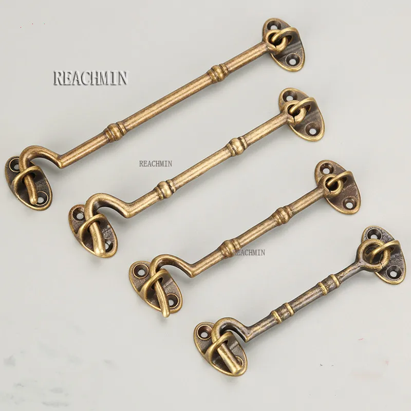 Медный держатель Китайская античная дверная Пряжка для окон бронзовый