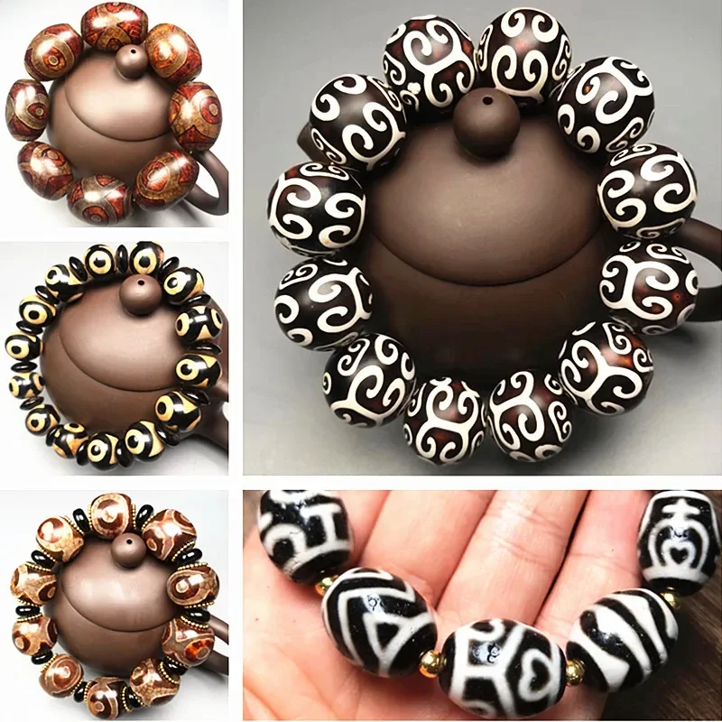 Рельефный Тибетский Стиль 2 0 большие зубы желтые с тремя глазами старые агат