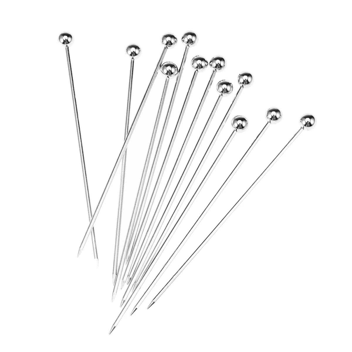 

12 PCS Metal Toothpicks Fruit Cocktail Steel Muddler Cocktails Set Stainless Martini Party Sample