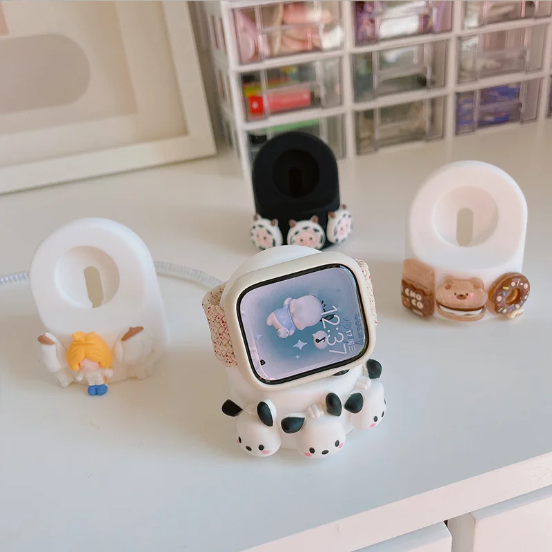 Wireless Charger Stand 41 45mm For iWatch 38 42 40mm 44mm Cute 3D Cartoon Charging Bracket For Apple Watch 8 SE 7 6 5 4 49 Ultra