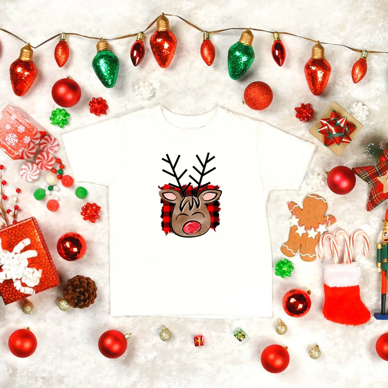 

Funny Fashion Kids T Shirt Casual Christmas Tree Print Girl Tshirt Children Kawaii Boys Tshirts Round Neck Design 13-24m