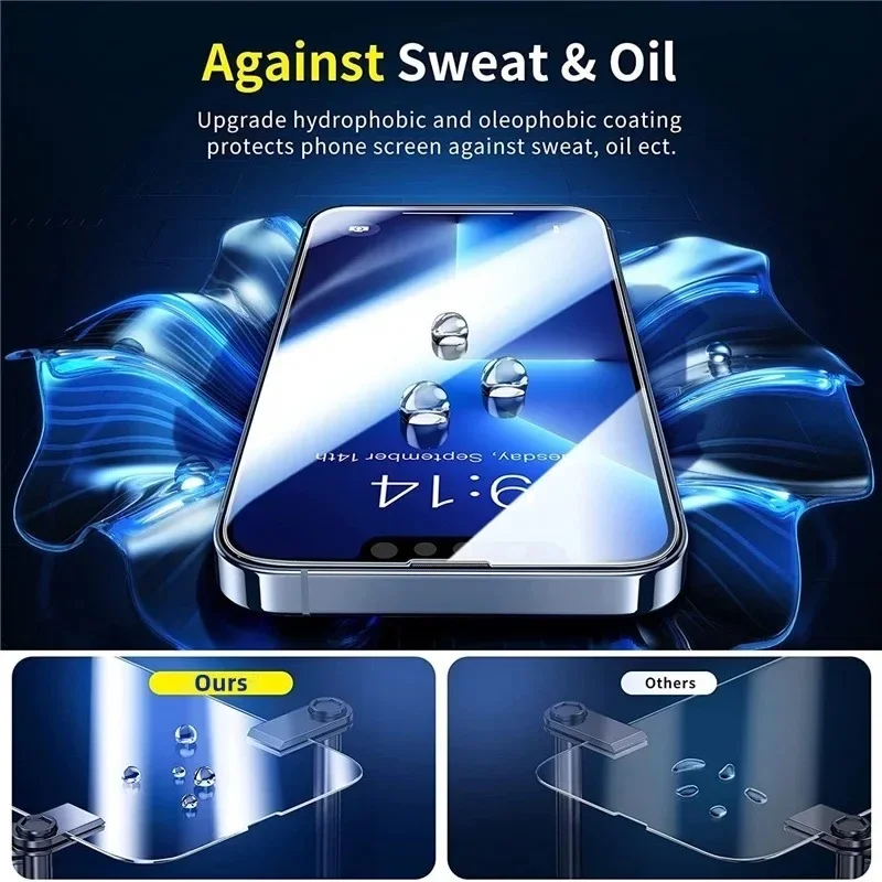 5 шт. закаленное стекло для iPhone 15 14 13 12 11 Pro Max Защитная пленка экрана IPhone 7 8 Plus SE X XS XR
