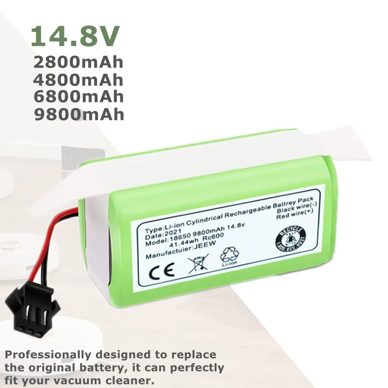 100% New Original 14.8V 9800Mah Lithium Battery For Ilife A4 A4s V7 A6 V7s Plus Robot Vacuum Cleaner ilife 4S1P Full Capacity