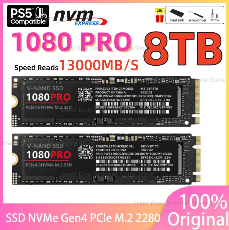Жесткий диск NVME NGFF 2280 Мб/с 4 ТБ 1080PRO SSD M2 0 PCIe 14000