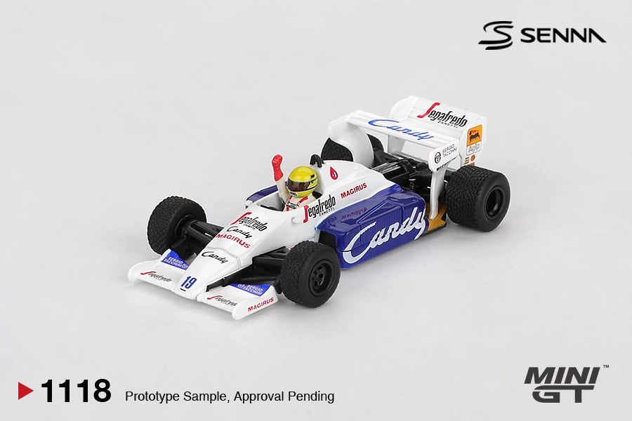 Фото MINIGT 1/64 Lotus 99T # Металлическая модель автомобиля Ayrton Senna 1987 года, победитель Гран-при Монако, MGT01088-CH, игрушка для детей, для мальчиков №5