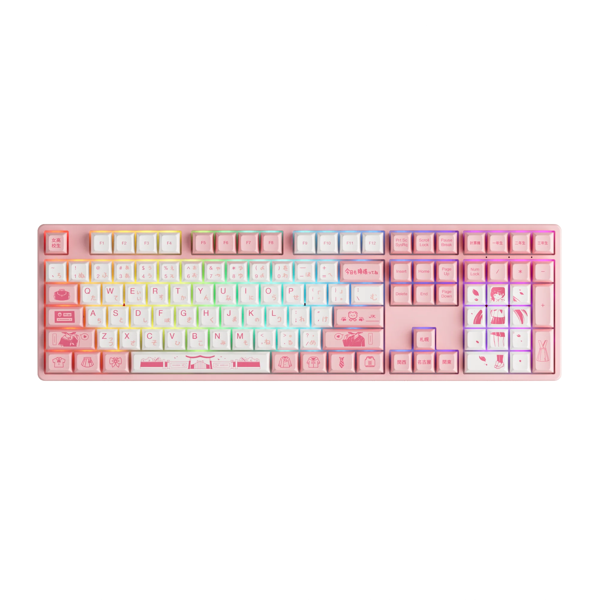 

Полноразмерная Механическая игровая клавиатура Akko 5108S JK Girl RGB с подсветкой, проводная клавиатура с 108 кнопками и профилем OSA, клавиши PBT Dye-Sub
