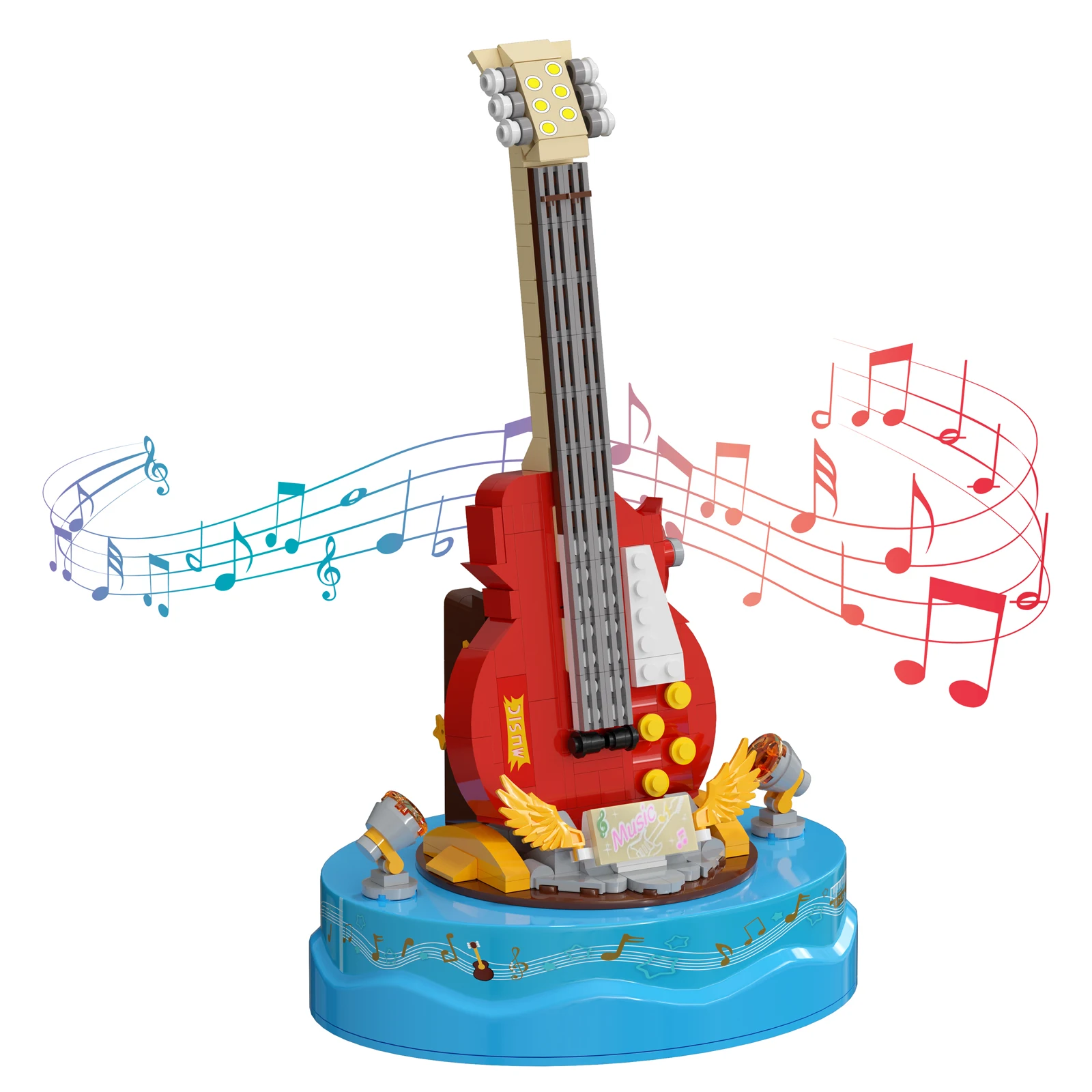 

Build MOC Guitar Brick Blocks Toys Hobbies Collections Constructions