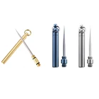 Титановая уличная портативная многофункциональная зубочистка для повседневного использования, вилка для фруктов, инструмент для кемпинга, Золотая зубочистка, прочнее зубной нити