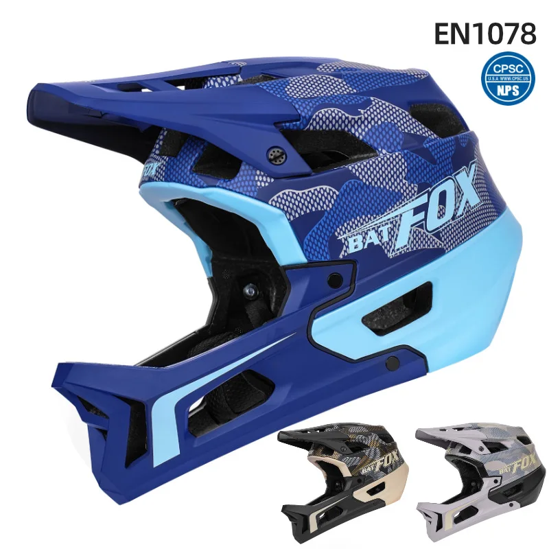 

Шлем горный BATFOX на все лицо для взрослых, защитный шлем унисекс для мотокросса, горного велосипеда, BMX