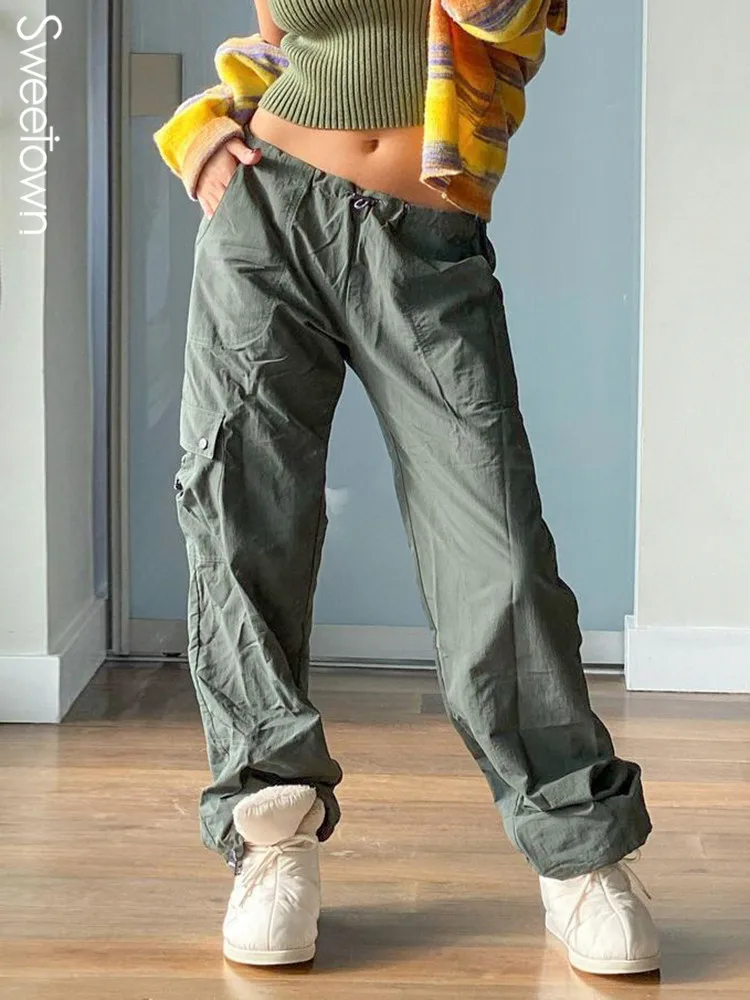 

Женские шаровары с заниженной талией и карманами, в стиле хиппи