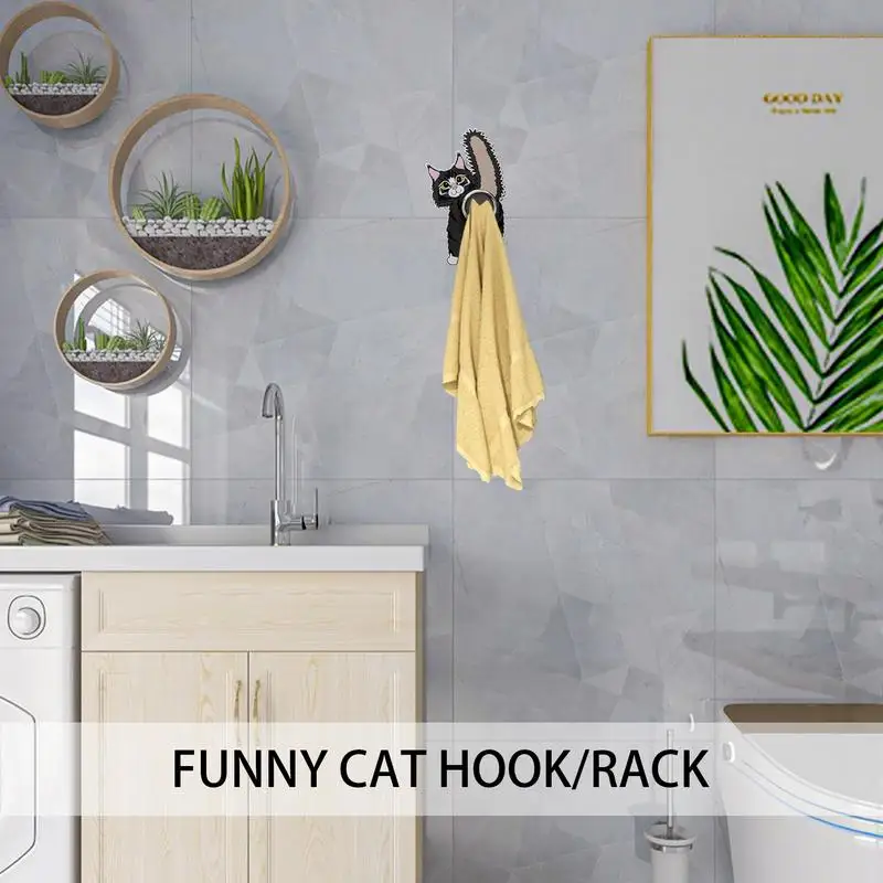 Крючок для пальто в виде кошки крючок полотенец на клейкой основе настенный