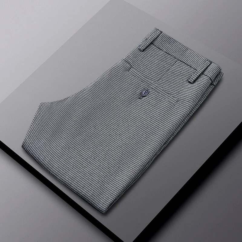 

Kore Wool Formal Men Suit Pants Trousers Straight Regular Fit Plaid Pants Business Clothing Summer Spring 2022 Men Dress Pants