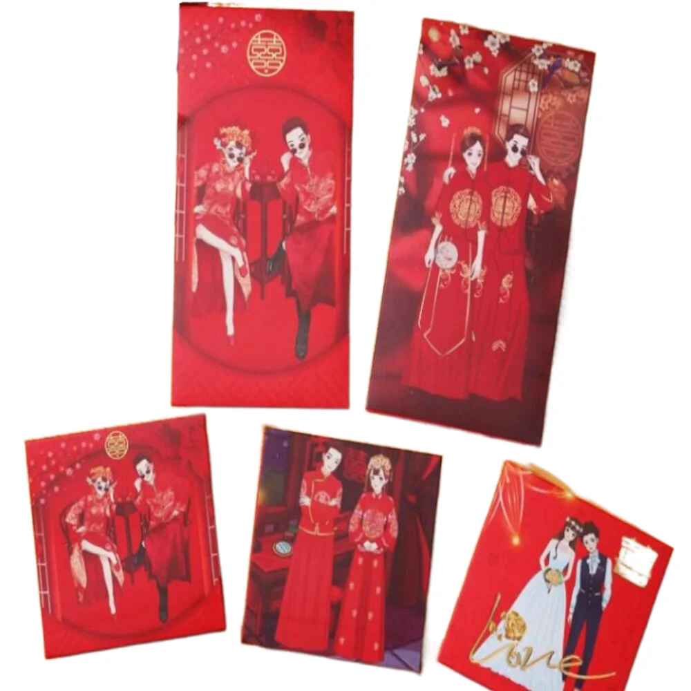 

Freeshipping 30pcs Chinese wedding red Envelope 2023 Creative Red Envelope gift Envelope